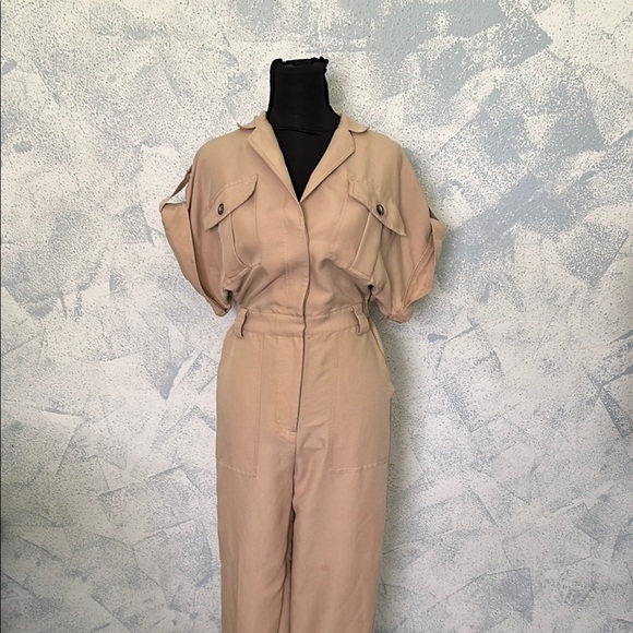 H&M Women's Tan Sleeveless Jumpsuit size 2 - Picture 1 of 10